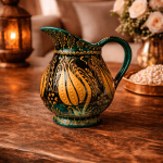 Ottique El İşçiliği Altın Yaldızlı Çini Sürahi – Osmanlı Motifli Dekoratif Sürahi