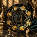 Ottique Allah Lafzı Çini Tabak – El İşçiliği Dekoratif Duvar & Vitrin Tabağı