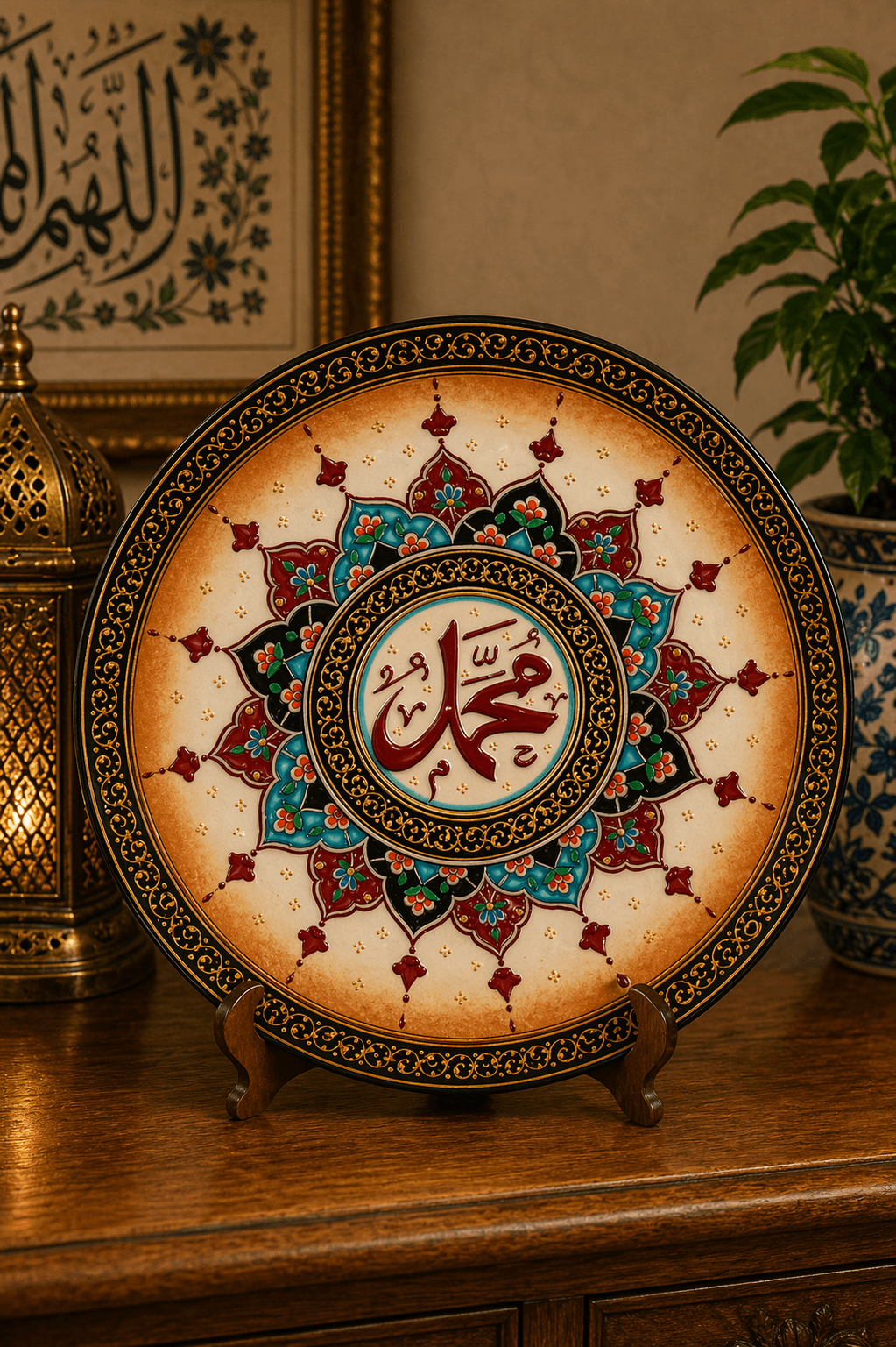 ottiqueseri2 (35) Ottique Dekoratif Duvar Tabağı – Hz. Muhammed (S.A.V) Yazılı Özel Tasarım - Görsel 1